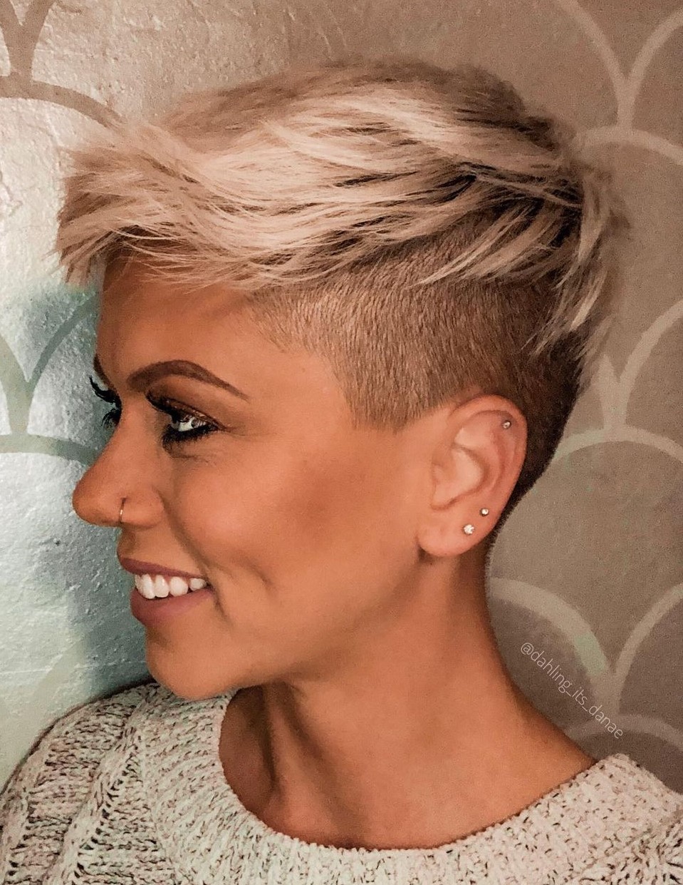 Blonde Choppy Undercut Pixie