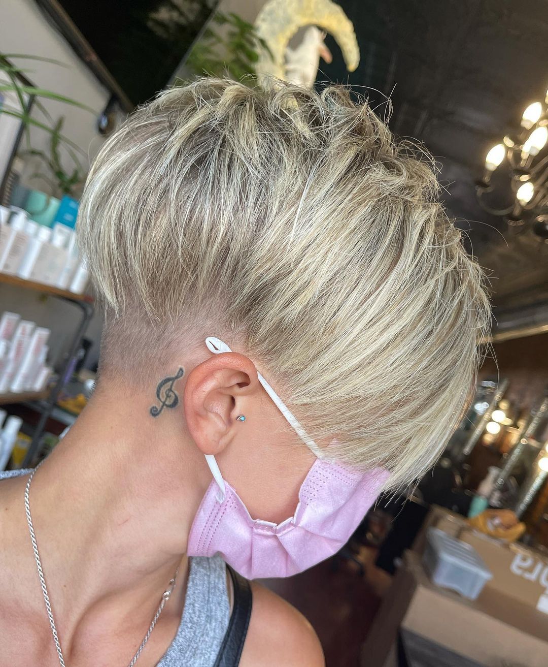 Short Feathered Hairstyle with Nape Undercut